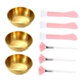 thumbnail image 3 of Juego de cuencos para mezclar mascarillas faciales y kit de brochas aplicadoras para el cuidado de la piel en casa. Oro, 3 of 9