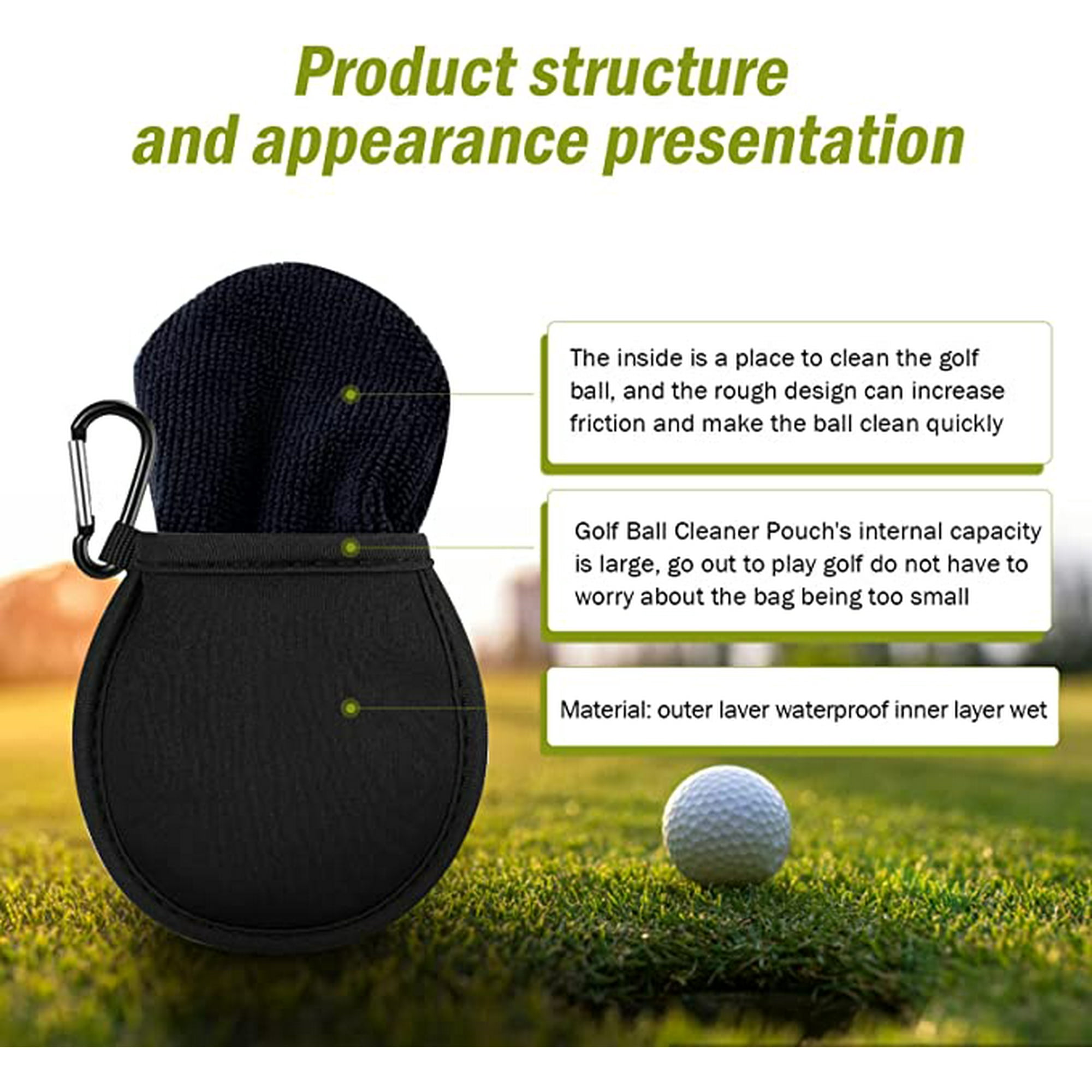 Golf Ball Storage Bag Outdoor Shockproof Waist Wear-resistant and