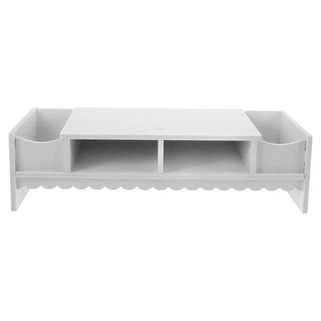 1Pc Creative Monitor Shelf Multifunction Display Riser Rack Creative Storage Bracket for Home Office Desktop (White)