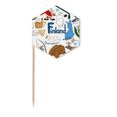 thumbnail image 1 of Finland Landscap Animals National Flag Toothpick Flags Cupcake Picks Party Celebration, 1 of 3