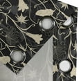 thumbnail image 4 of Ambesonne Art Nouveau Grommet Curtain, Mother Nature Blossoms, 50" x 96", Black and Ivory, 4 of 6