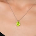 thumbnail image 3 of Gem Stone King 14K White Gold Yellow Lemon Quartz Pendant Necklace for Women | 2.00 Cttw | Gemstone Birthstone | Oval 10X8MM | With 18 inch Chain, 3 of 6