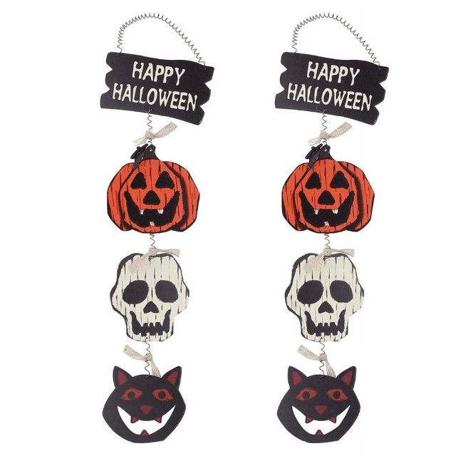 Piezas de señal de bienvenida de temporada, decoración de porche para puerta delantera, puerta de Halloween, colgante de madera, placa de bienvenida, decoración para Halloween, regalos de inauguración