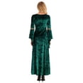 thumbnail image 2 of Yeahdor Womens Medieval Victoria Queen Princess Formal Dress Halloween Carnival Court Cosplay Costume Velvet Dress Green XL, 2 of 7