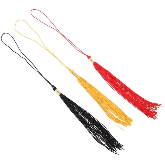 HEALEEP 3pcs Grad Tassel Black Polyester Photography Prop for Friends