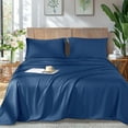 thumbnail image 3 of KATOON 100% Organic Bamboo Bed Sheets, King Sheet Sets 4 PC, 1800 Series Sheets with 16" Deep Pocket, Navy Blue, 3 of 8