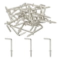 thumbnail image 1 of Ganchos en forma de L de Uxcell, ganchos de metal en ángulo recto de acero niquelado, adecuados para colgar en el hogar o en el lugar de trabajo, plata ["1 pulgada"], 1 of 6