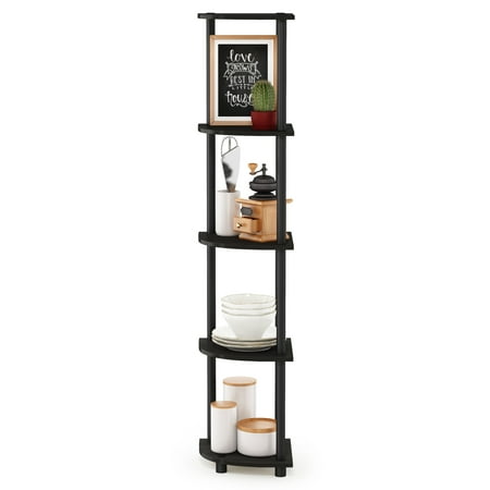 corner tier display furinno espresso multipurpose shelving rack turn unit tube shelf