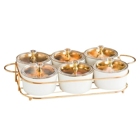 

Nordic Food Server Dessert Dividing Plate Caddy Serving Platter for Caddy Dessert 6 White
