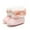 Pink, variant on Pisexur Baby Shoes Infant Solid Color Fleece Snow Boots Fuzzy Warm Winter Boots Fashion Newborn Bowknot First Walking Shoes on Clearance