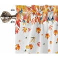 thumbnail image 5 of Fall Thanksgiving Kitchen Curtains and Valances Set, Rod Pocket Curtains Tier Farmhouse Window Curtains 36 Inch Length, Orange Maple Leaves Minimalism 3 Piece Kitchen Curtains Set, 5 of 6