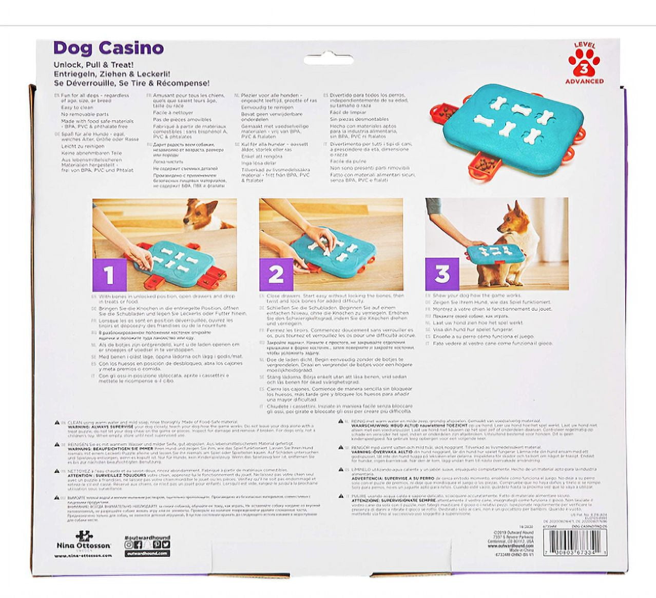 Outward Hound Nina Ottosson Puppy Dog Treat Puzzle-Casino- Level 3  (Advanced)