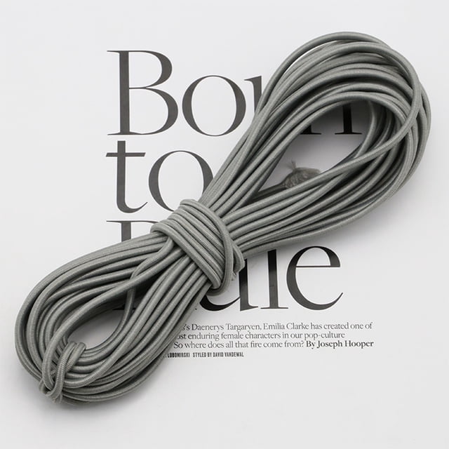 BUYISI 2.5Mm Color Round Polyester Elastic Rope Rubber Band For Sewing, Crafting & Diy 19# Shallow Gray 15 Meters Per Bundle