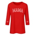 thumbnail image 4 of Penkiiy 3/4 Sleeve Mama Shirts for Women Mama Letter Print Tee Mom Gift Short Sleeve Shirt Mothers Day Tops L Red, 4 of 5