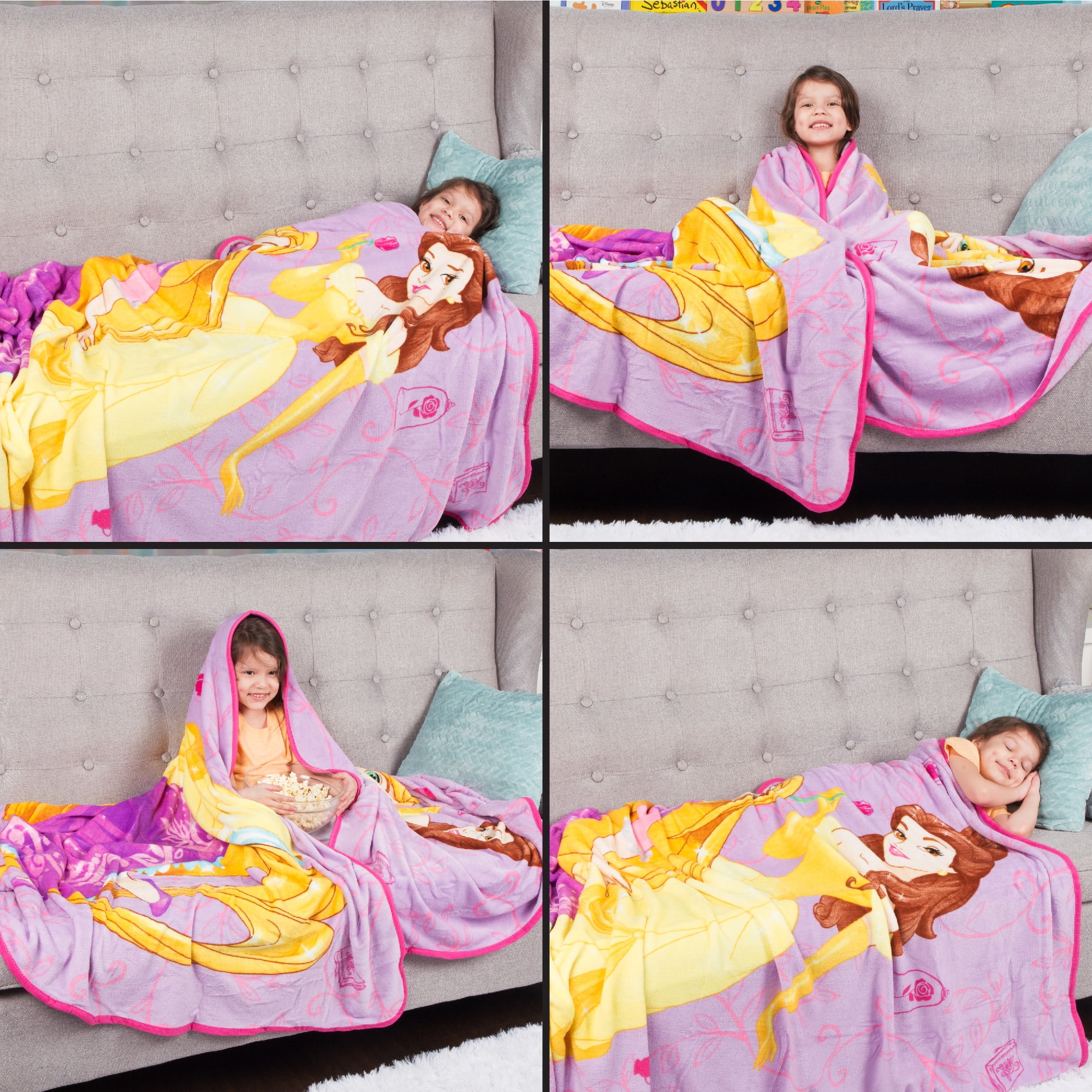 Disney Princess Kids Blanket Plush Microfiber Twin Full Size