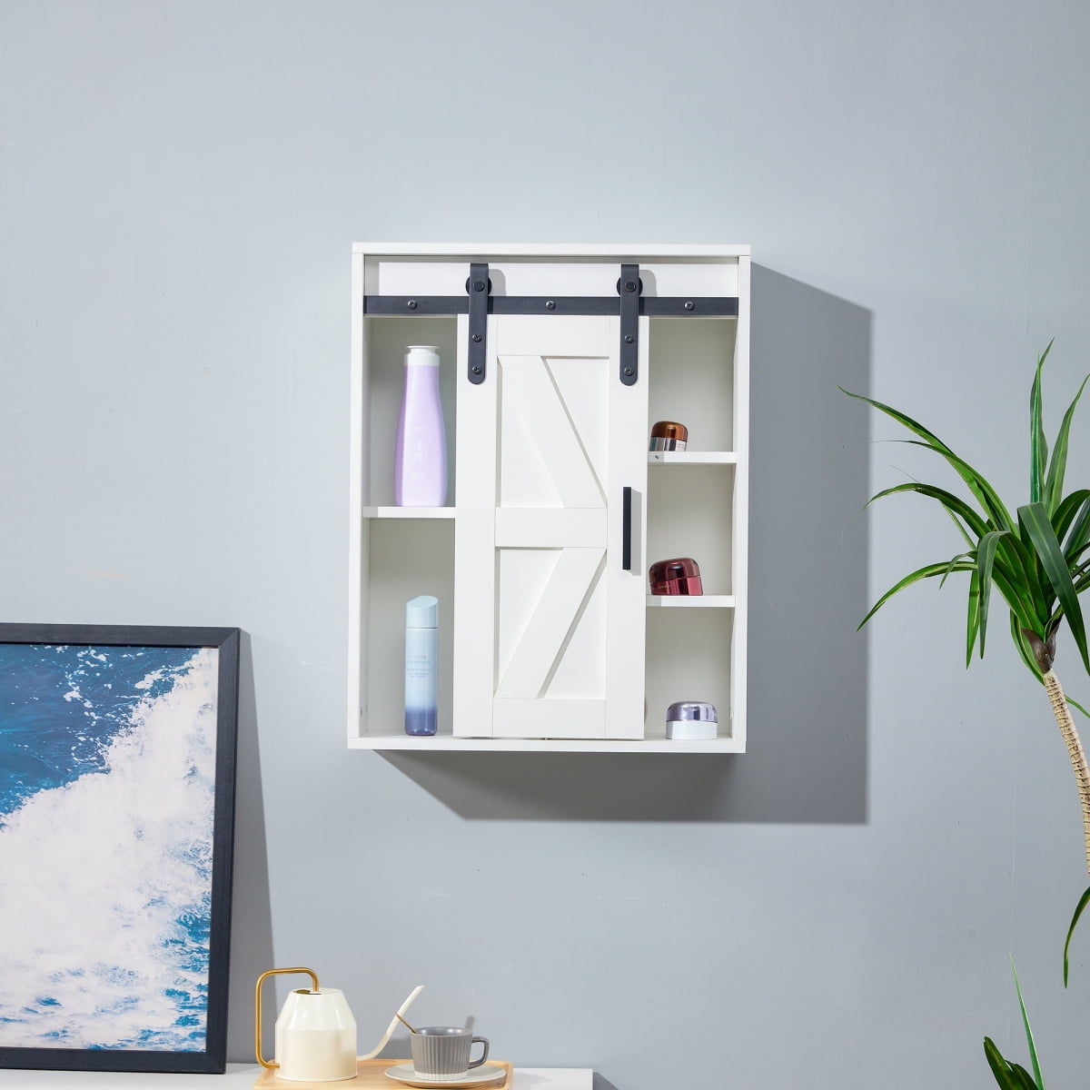 Bathroom Wall Cabinet, Over The Toilet Space Saver Storage Cabinet with ...