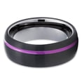 thumbnail image 2 of Purple Wedding Ring,Black Tungsten Ring,Tungsten Carbide Ring,Engagement Ring,Engagement Ring,Dome Ring, 2 of 4