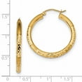 thumbnail image 2 of 14k Polished Satin and Diamond-cut Hoop Earrings TF1042, 2 of 2