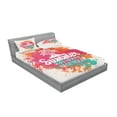 thumbnail image 2 of Ambesonne Saying Fitted Sheet & Pillow Sham Set, Lettering and Palms, Queen, Multicolor, 2 of 2