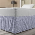 thumbnail image 1 of Floral Bed Skirt, Japanese Traditional Bluebells with Curved Flourishing Spring Branches, Elastic Bedskirt Dust Ruffle Wrap Around for Bedding Decor, 4 Sizes, Dark Blue Muave White, by Ambesonne, 1 of 2