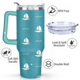 thumbnail image 3 of 40oz Ocean Nautical Anchor Stainless Steel Flip Straw Tumbler Spill Proof Travel Cup Double Wall Vacuum Insulated Coffee Mug with Top Handle, 3 of 6