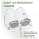 thumbnail image 3 of Complete Mason Jar Sprouting Kit, 2 Wide Mouth Quart Jars with 316 Stainless Steel Lids & Stand, 3 of 5