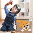 thumbnail image 2 of Folding Animal Toy Box with Lid - Cute Puppy Toy Chest and Versatile Storage Organizer for Nursery and Home, 2 of 5