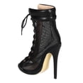 thumbnail image 3 of New Women Wild Rose Isabella06 PU Lace Up Mesh Open Toe Platform Stiletto Bootie, 3 of 5