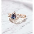 thumbnail image 3 of KANISHKAGEMS&JEWELS 2 Ct 7x5mm / Pear Cut Alexandrite Ring CZ Diamond Cross Over Promise Ring June Birthstone Women Jewelry Valentine's Day Gift For Lover, 3 of 6