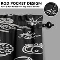 thumbnail image 3 of Vintage Kitchen Food Cooking Chef Tier Cafe Curtains for Bathroom Living RV Rod Pocket Window Drapes 36 Inch 2 Panels Set 28"x36" 2 Panels Window Treatment Tiers, 3 of 4