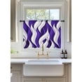 thumbnail image 3 of Sheer Curtains 54 Inch Length, Purple White Moire Semi Sheer Curtains Light Filtering Window Treatment, Modern Abstract Art Elegant Privacy Voile Drapes for Living Room Bedroom 52x54 Inch, 3 of 7
