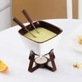 thumbnail image 6 of Homelife Chocolate Fondue Mugs Set with Forks 300ml Ceramic Melting Pot Set for Chocolate Cheese Butter Tealight Candle Fondue Pot, 6 of 13