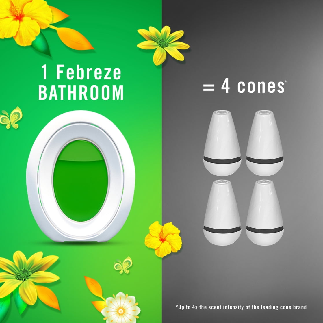 (3 pack) Febreze Odor-Fighting BATH Air Freshener, Gain Original Scent, 3 count