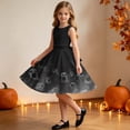 thumbnail image 5 of Yertdoel Girls Dresses Kids Halloween Print Sleeveless Back Zipper Stylish Dress Casual Cozy Cute Party Dress with Belt, 4-14 Years, 5 of 10