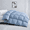 Blue, variant on KAKABELL Premium Goose Feather & Down Comforter Queen Size,100% Cotton Cover,Fluffy & Lightweight,3D-Baffle Box Design,Equipped with 8 Corner Tabs ,Soft & Breathable, Premium Hotel Bedding 90" x 90"