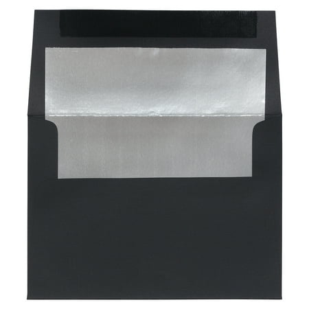 UPC: 0701936232335 | JAM A7 Foil Envelopes  5.3×7.3  250/Pack  Black with Silver Foil