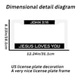thumbnail image 2 of 2PC Jesus Loves You License Plate Prame Aluminum Rust-Proof Auto Parts License Plate Decorative Screws Fit Standard 2 Holes  U.S. License Plate, 2.2x 6.3 Inch, 2 of 7