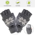 thumbnail image 5 of Unisex Christmas Print Knit Heated Gloves USB Connection Three Speed Timing Temperature Adjustment Indoor Work Winter Gloves, 5 of 5