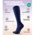 thumbnail image 2 of PULIOU Compression Socks 20-30 mmHg Knee High for Women & Men, 2 Pairs, Breathable, for Nurse, Running, Travel, Sports & Everyday Wear, Dark Blue, 2 of 7