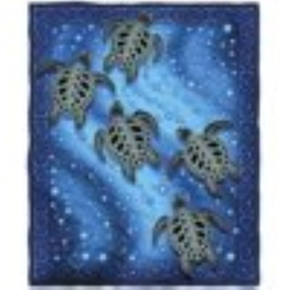 Dawhud Direct | Throw Other Tribal Sea Turtles Blanket Machine Wash One Size 100 % Polyester
