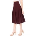 thumbnail image 7 of MOA Collection Women's Solid Flared Lightweight Elastic Long Midi A-Line Skirt Comfortable and Stylish, 7 of 7