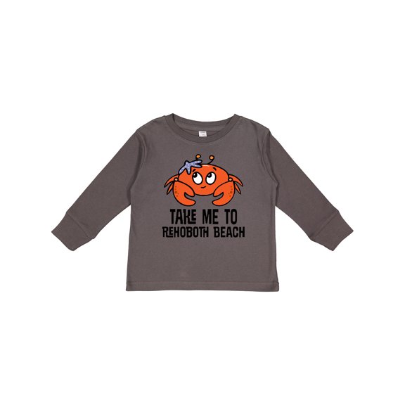 Inktastic Rehoboth Beach Delaware Cute Crab Boys or Girls Long Sleeve Toddler T-Shirt