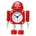 thumbnail image 1 of Betus Robot Réveil en Métal Inoxydable - Réveil avec Feux Clignotants et Pince à Main (Rouge Rubis), 1 of 7