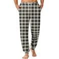 thumbnail image 2 of Domuza Pajama Pants for Men Plaid Comfortable Loose Stretch Drawstring Jogger Sleep Pants Lightweight Soft Casual Lounge Sleepwear with Pockets Complexion M, 2 of 9