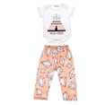 thumbnail image 2 of Camiseta con Pantalones de Recién Nacido para Regalos de Cumpleaños de Bebés Ropa Formal Niños Impresión CUTICAT Conjunto de mameluco de niñas, 2 of 8