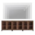 thumbnail image 3 of WAMPAT Modern TV Stand with Glass Doors for 110 inch TVs, Farmhouse Entertainment Center TV Console with Adjustable Shelves for Living Room, Bedroom, Brown, 3 of 10