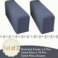 thumbnail image 6 of Large Sofa Arm Covers Recliner Couch Armrest Covers Chair Arm Covers, Wear & Tear Protection (Blue,2 Pack ), 6 of 8