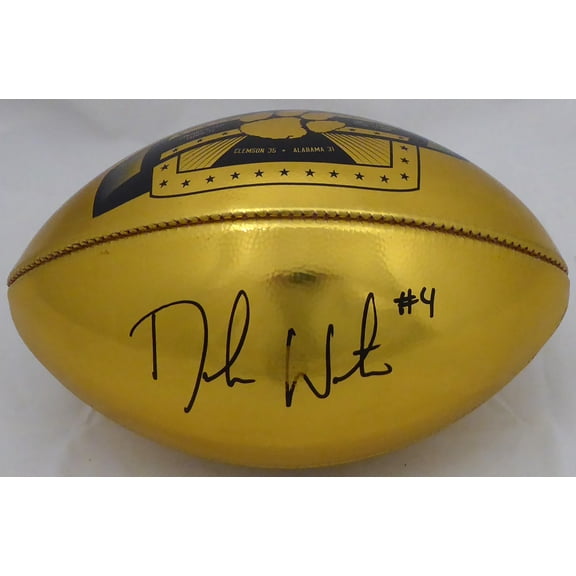 Deshaun Watson Autographed Wilson Gold Limited Edition Clemson Tigers National Champions Football (Smudged) Beckett BAS #I41472