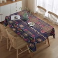 thumbnail image 2 of Purple Boho Tribal Floral and Mandalas Pattern Rectangle Tablecloth 60"x84",Waterproof Polyester Rectangle Table Cloth, Wipeable Spillproof Polyester Tablecloth for Dining, Camping, Indoor and Outdoor, 2 of 5