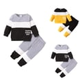 thumbnail image 4 of Kids Boys And Girls Crew Neck Long Sleeved Two Set Playsuit Clothes Holiday Outdoor Suspender Outfits for Toddler Boys, 4 of 9